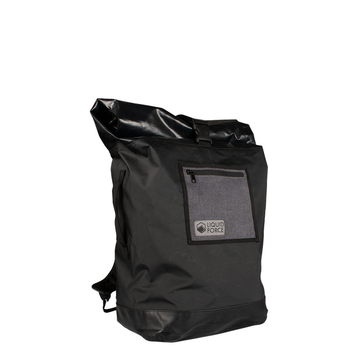 Black Load Out Waterproof Gear Pack (60L-90L) with a front pocket and Liquid Force logo.