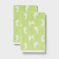 2pk Easter Bunny Hand Towel Set Green