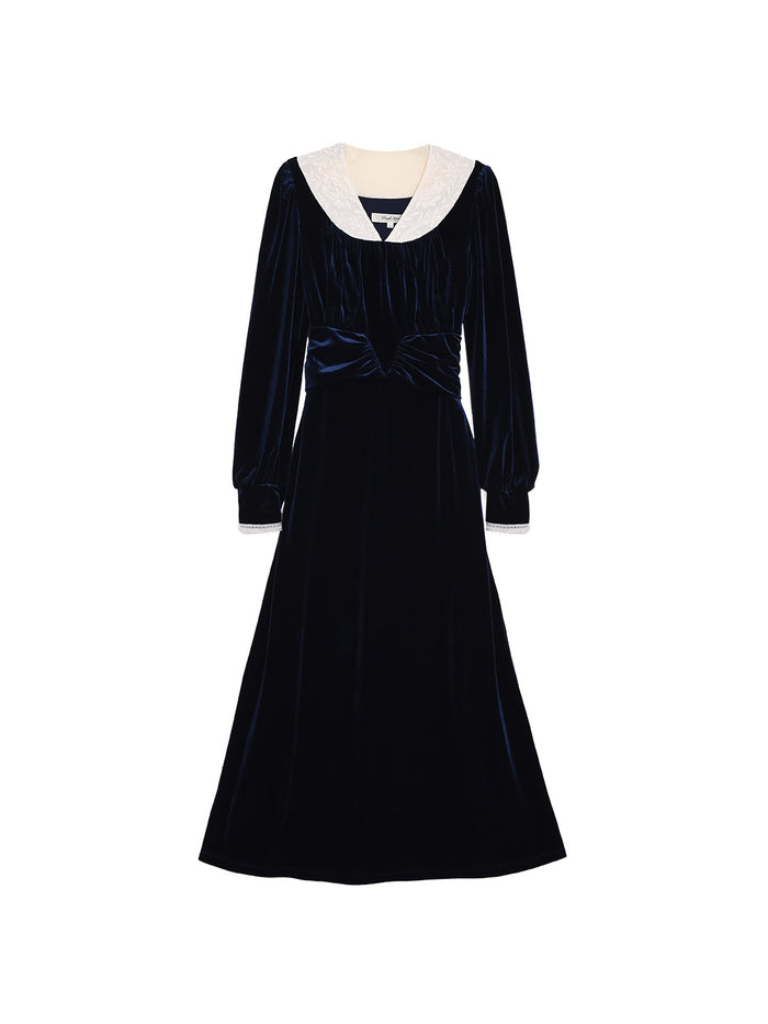 Aila V-Neck Velvet Dress