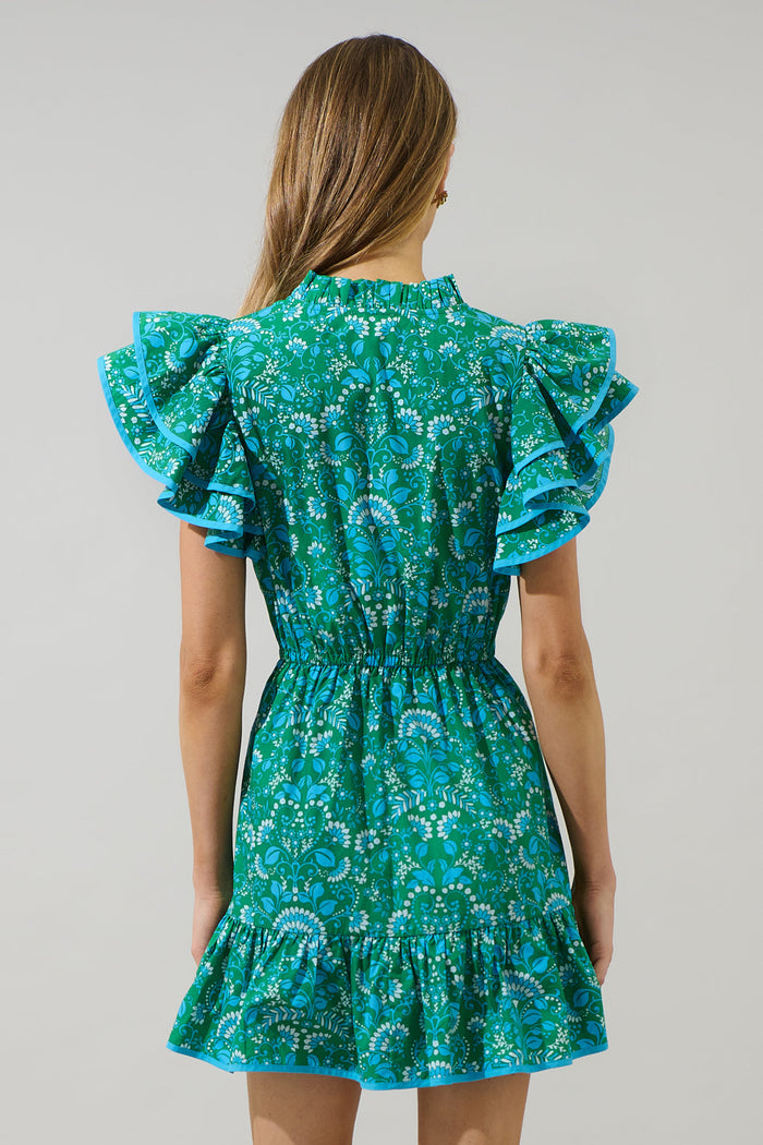 Alina Floral Ruffle Shift Mini Dress