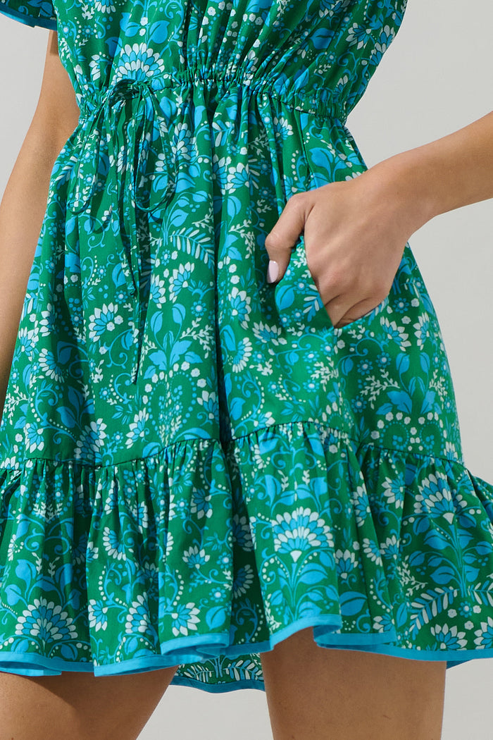 Alina Floral Ruffle Shift Mini Dress
