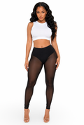 All Good - Women's Mesh Stretch Built-in Panty Leggings