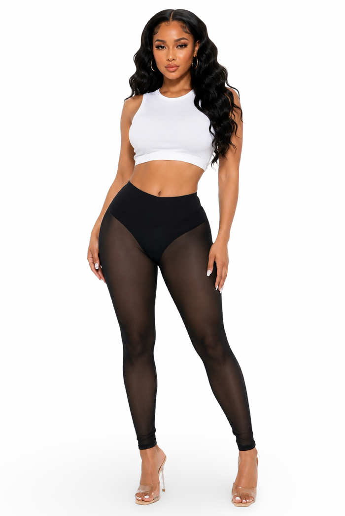 All Good - Women's Mesh Stretch Built-in Panty Leggings