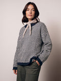 Alpaca Blend Micro Check Funnel Neck Jumper