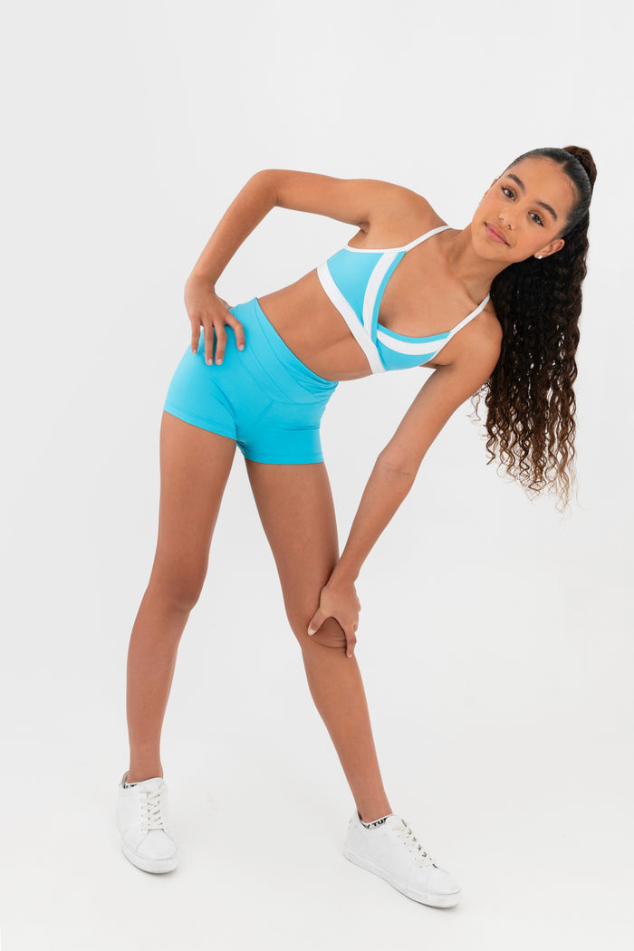 Angel Wings Crop Top in Azure Blue - Detail