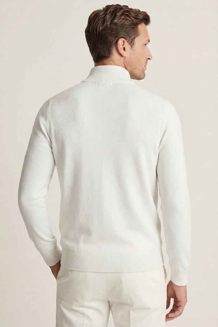Arlino Quarter Zip Knit White