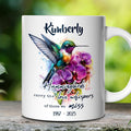 Artistic Hummingbirds Carry the Love Whispers Quote Personalized Mug, Memorial Gift With Custom Name Personalized Ceramic Mug OrnamentallyYou 12oz Mug Customized