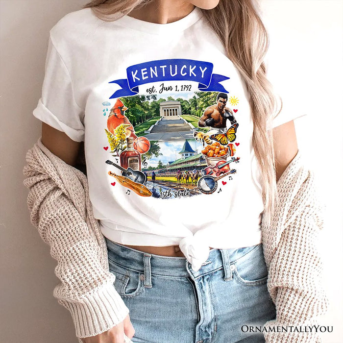 Artistic Kentucky State Themes and Landmarks T-Shirt, Tee for History and Travel Lovers T-Shirts OrnamentallyYou