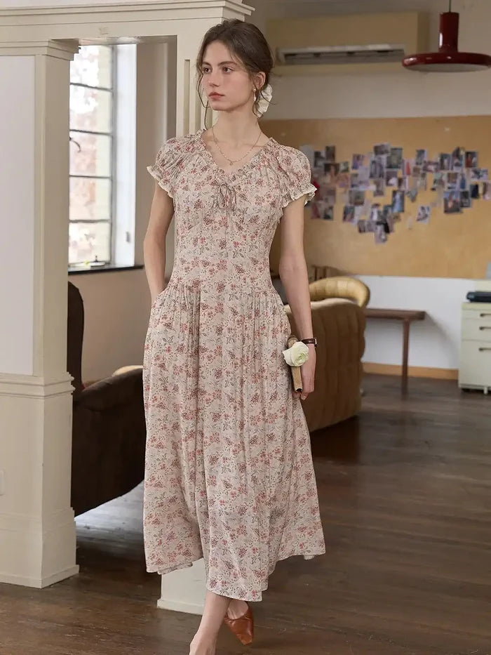 Ayra V-Neck Floral Dress