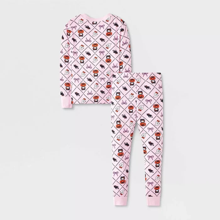 Baby Girls' Halloween 2pc Hello Kitty Viscose Snug Fit Pajama Set