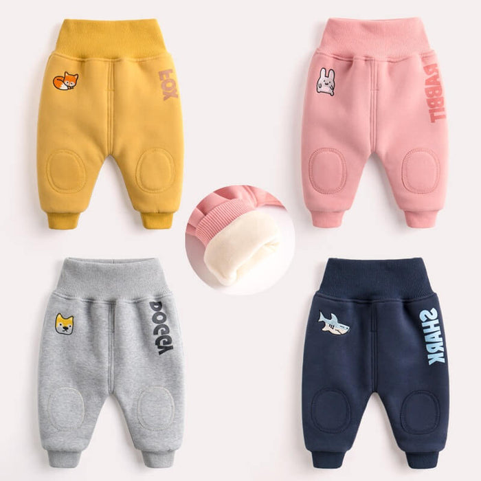 Baby Winter Plus Velvet Big PP Pants | Baby Fleece Lined Pants