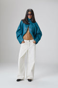 Bethel Off-White Cord Wide Leg Trouser