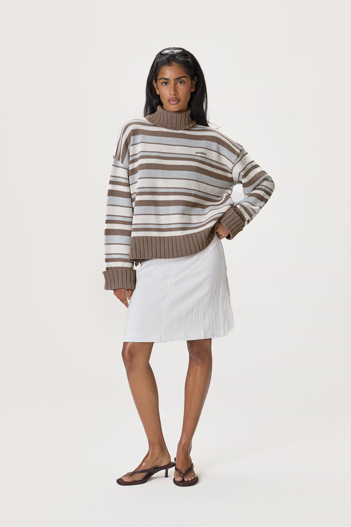 Billie Lightweight Midi Skirt in White