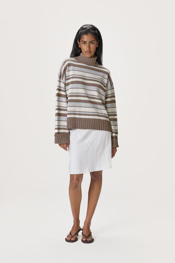 Billie Lightweight Midi Skirt in White