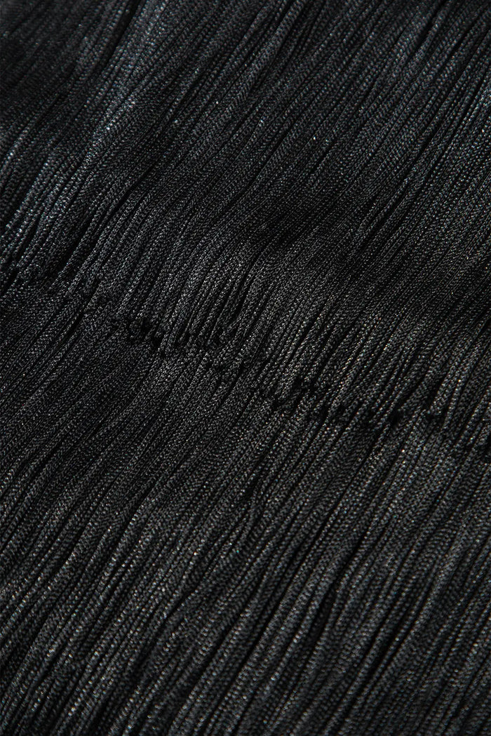 Black Tiered Fringe Trimmed Mini Skirt - Bottoms/Skirts & Petticoat
