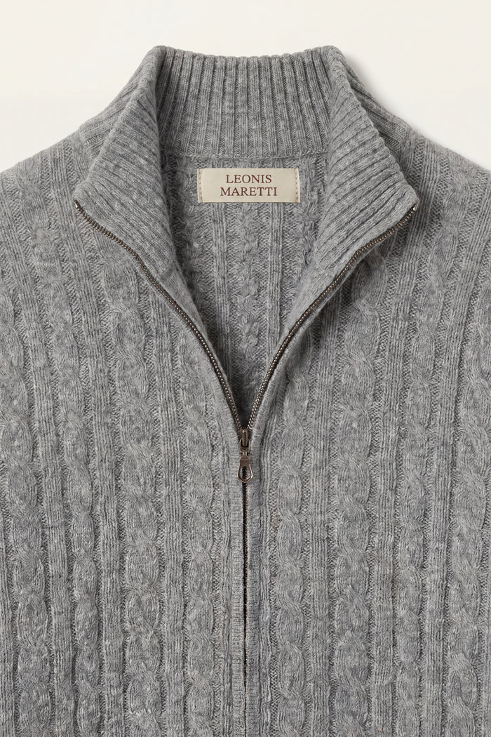 Bolzano Cable Zip Knit Grey