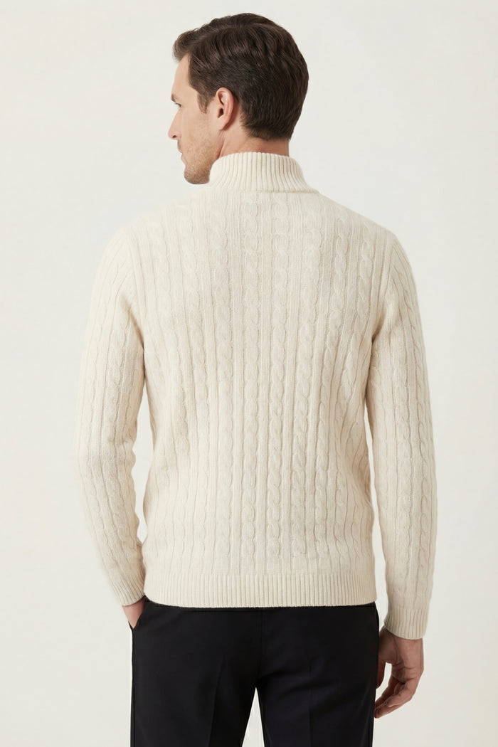 Bolzano Cable Zip Knit Ivory