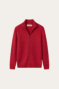 Bolzano Cable Zip Knit Red