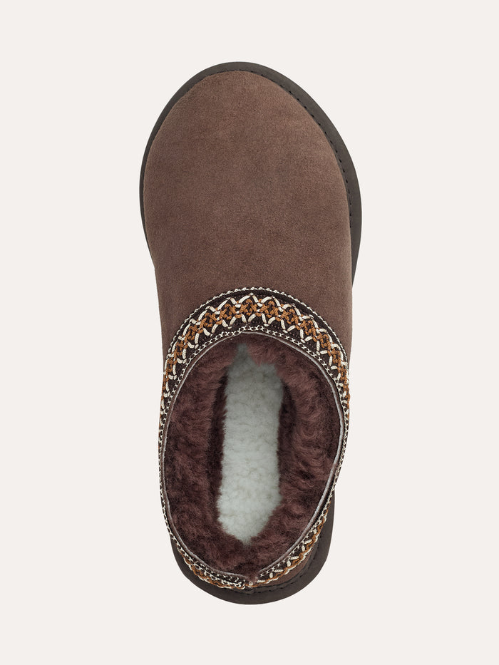 Braid Trim Sheepskin Clogs