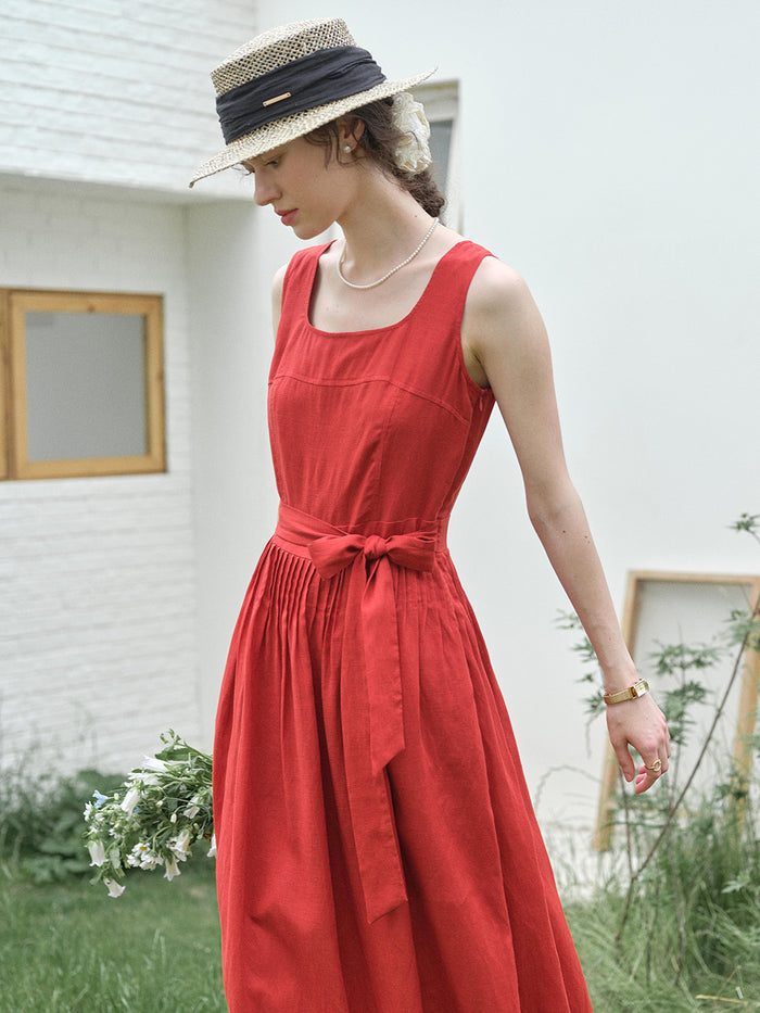 Camila Square Neck Bow Loose Dress