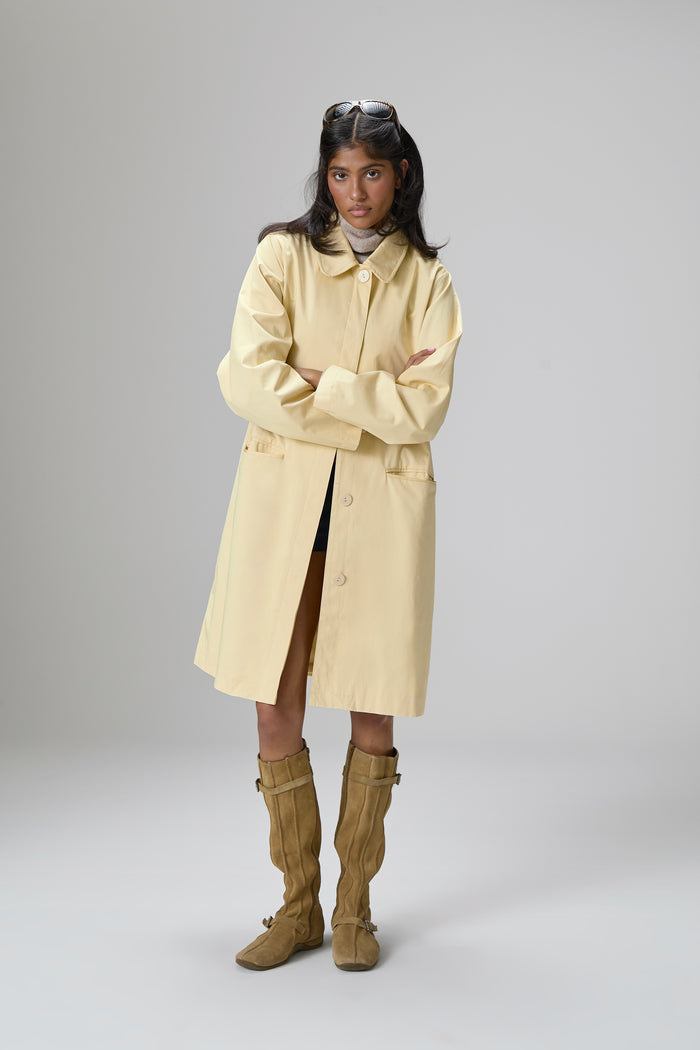 Canary Trench Coat in Butter Yellow