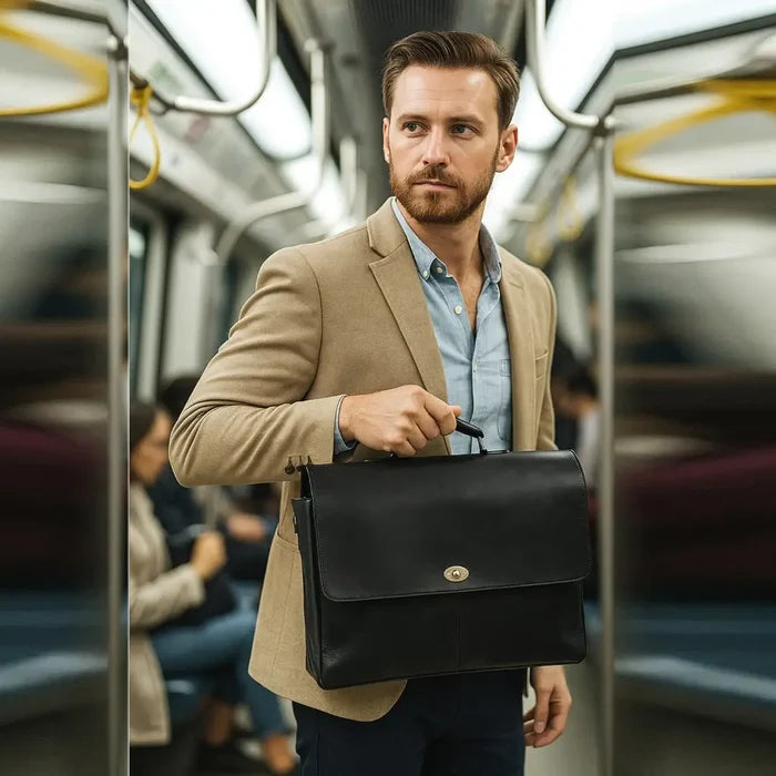 Captain Lawyer Leather Messenger Bag