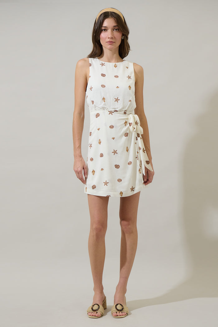 Cerise Shells Janis Wrap Mini Dress