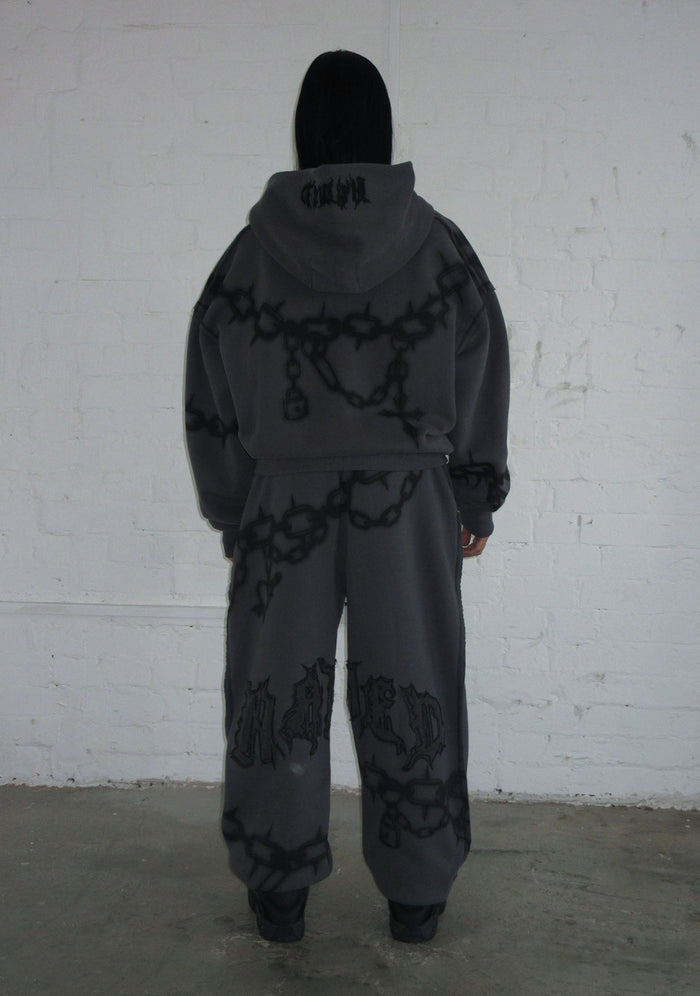 CHAINS ZIP HOODIE CAST IRON