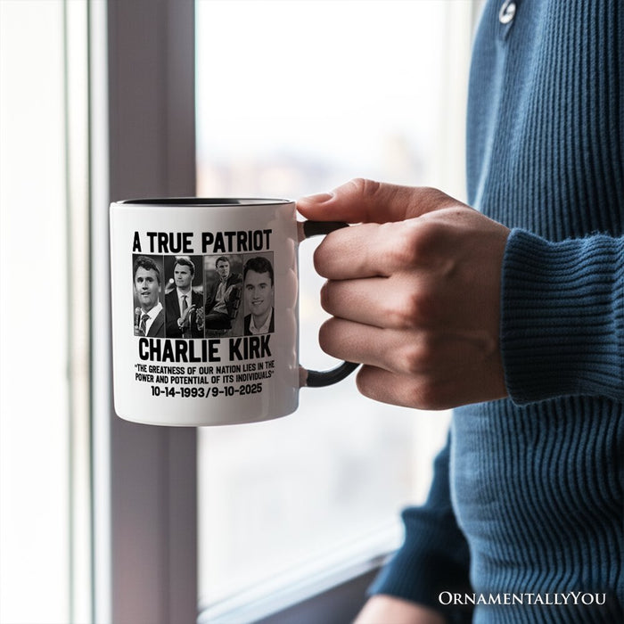 Charlie Kirk American Mug, Made in the USA Memorial Gift Personalized Ceramic Mug OrnamentallyYou