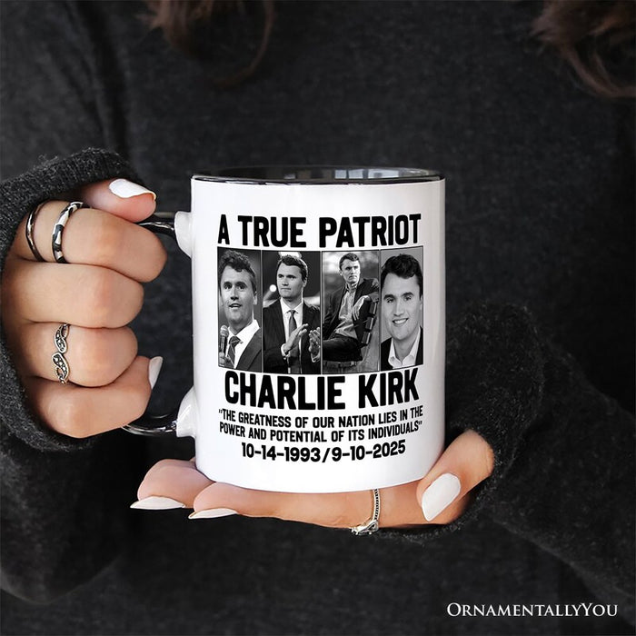 Charlie Kirk American Mug, Made in the USA Memorial Gift Personalized Ceramic Mug OrnamentallyYou