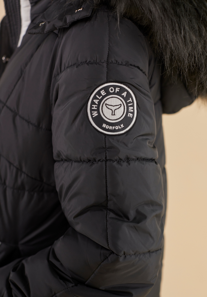 Chatsworth Longline Puffer Coat - Charcoal - Whale Of A Time Clothing