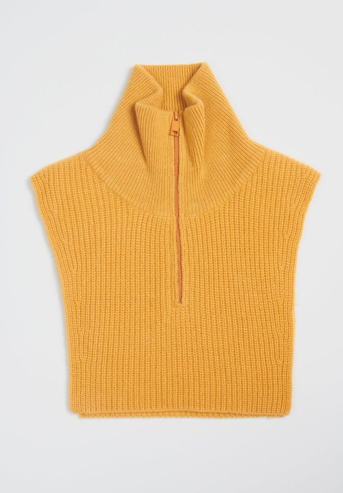 ZAYA 1 Snood en cachemire 4 fils jaune moutarde