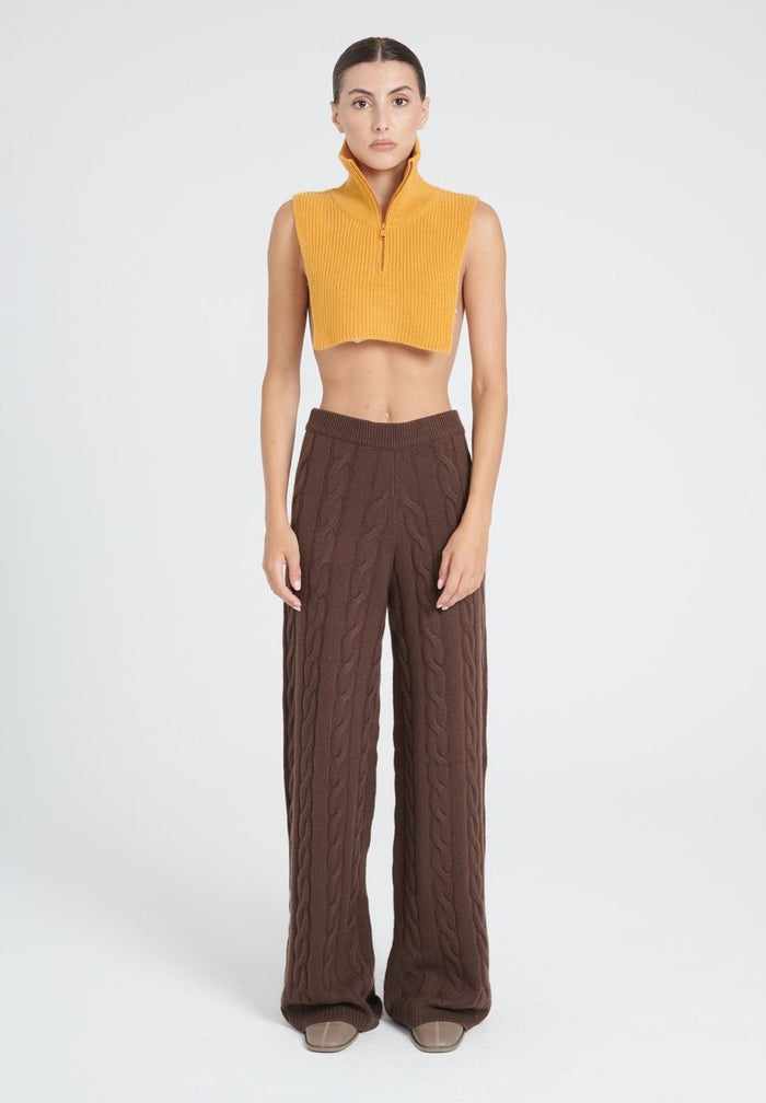 ZAYA 1 Snood en cachemire 4 fils jaune moutarde