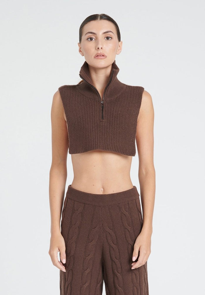 ZAYA 1 Snood en cachemire 4 fils marron