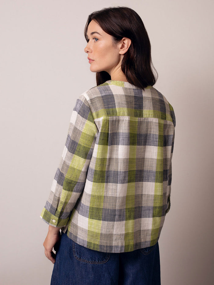 Collarless Swing Blouse