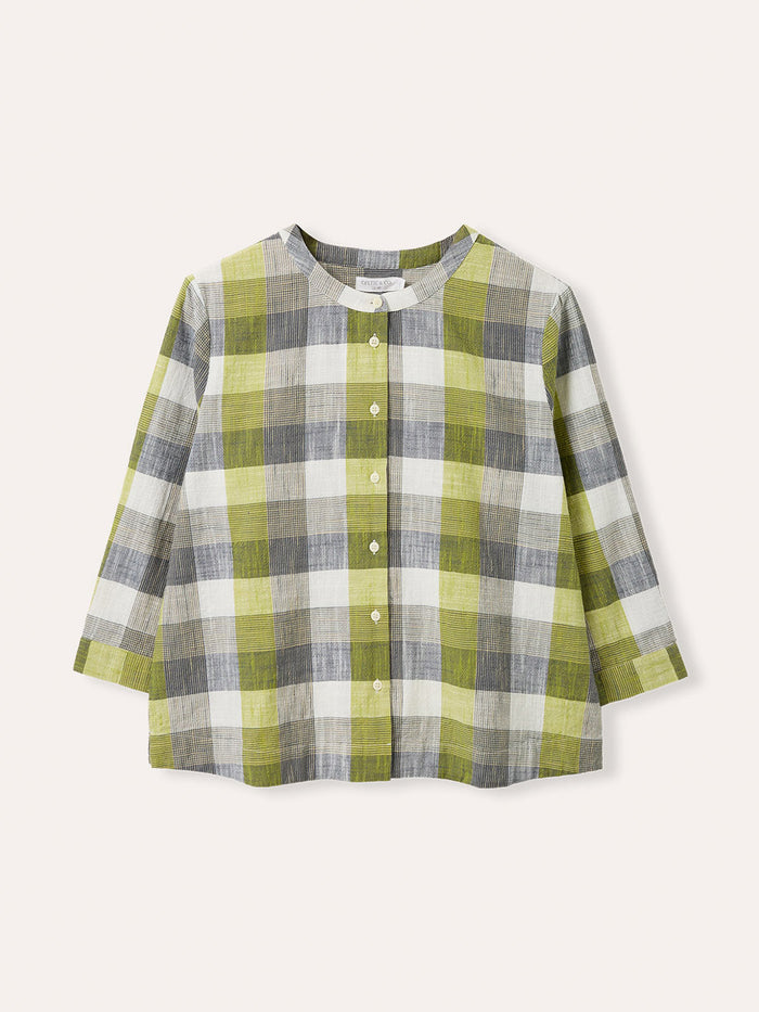 Collarless Swing Blouse