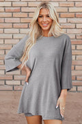 Shop Colour black Solid Colour Loose Tunic Top and Slim Shorts Set at eAura