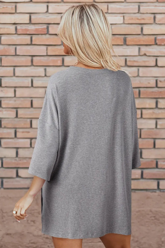 Shop Colour black Solid Colour Loose Tunic Top and Slim Shorts Set at eAura