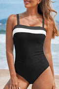 Colour Block Square Neck Tummy Control One-Piece Swimsuit