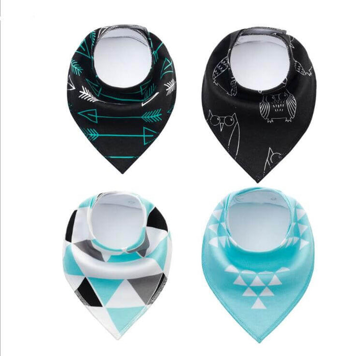 Cotton Bandana Bibs For Babies | 4Pcs Baby Bib Set