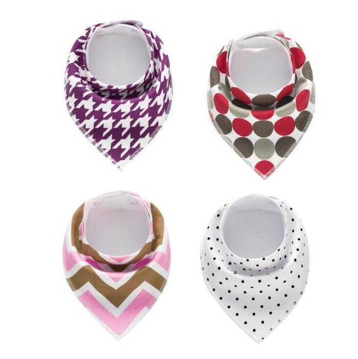 Cotton Bandana Bibs For Babies | 4Pcs Baby Bib Set