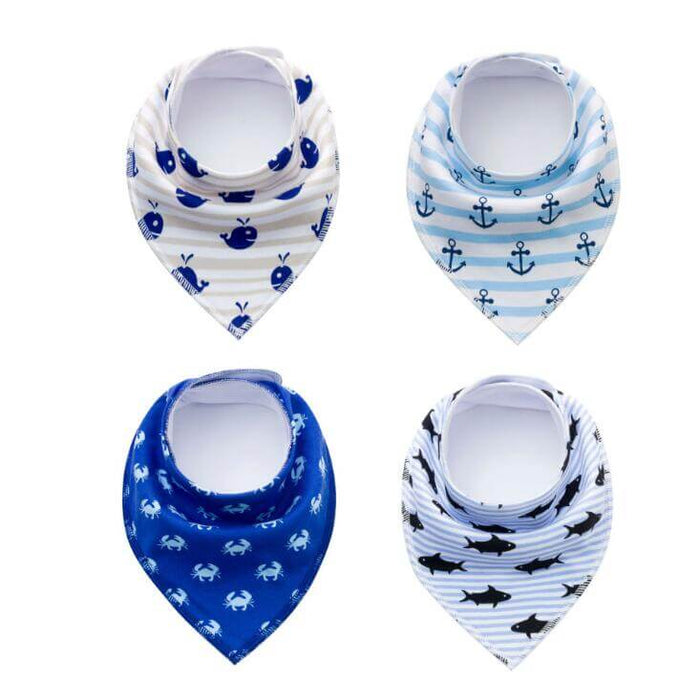 Cotton Bandana Bibs For Babies | 4Pcs Baby Bib Set