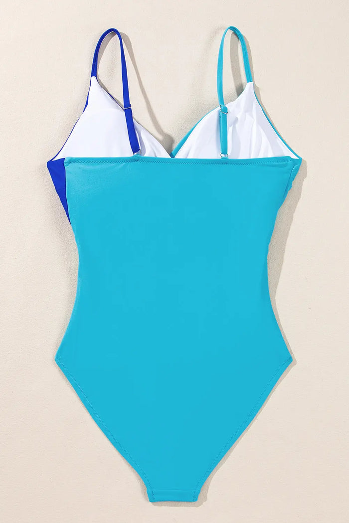 Crossover Colourblock Cutout One Piece Swimsuit - Swimwear/One