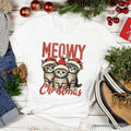 Cute Meowy Christmas T-Shirt, Baby Cat In Santa Hat Holiday Tee T-Shirts OrnamentallyYou White XS