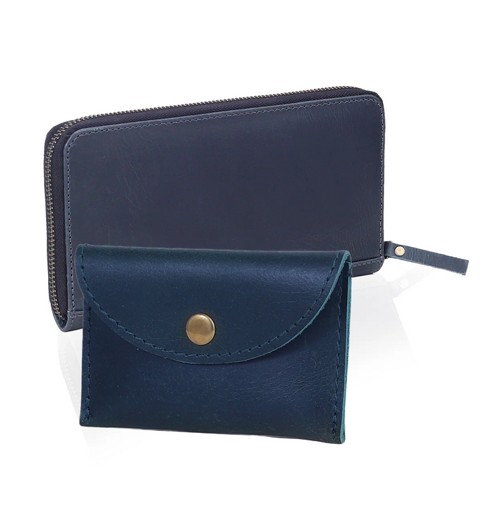 Denver Leather Bag Combo - Blue