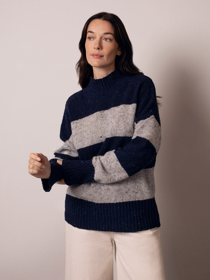 Donegal Colourblock Funnel Neck