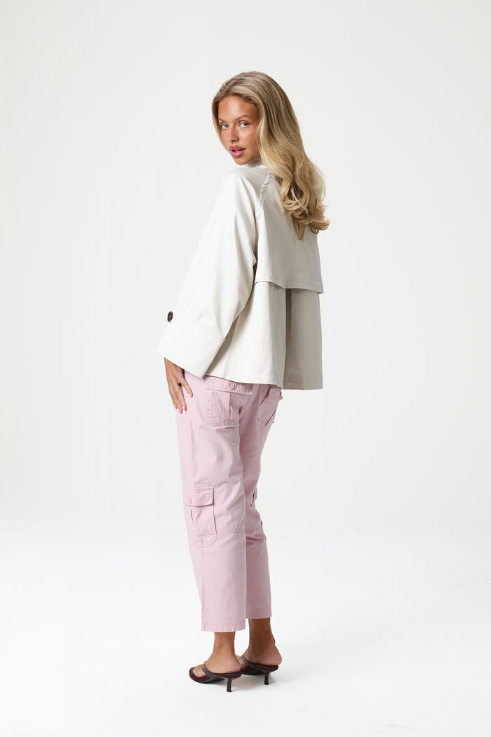 Duffy Pea Coat in Classic Beige