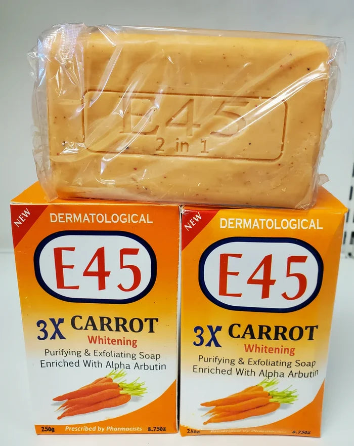 E45 3X CARROT WHITENING PURIFYING & EXFOLIATING SOAP