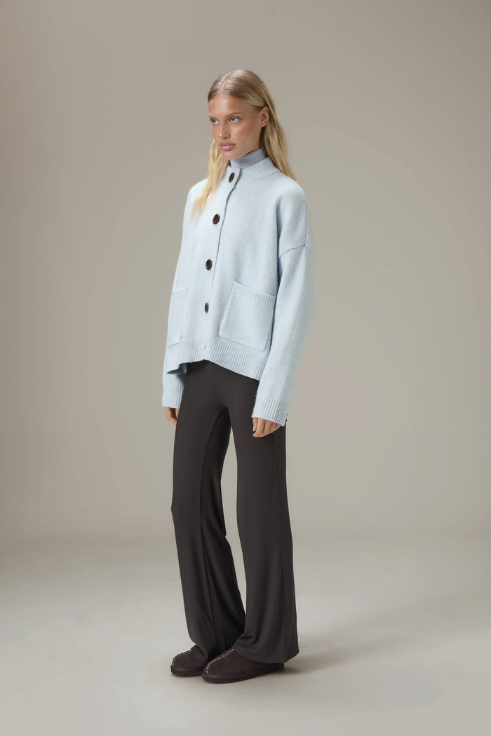 Eccles Button Cardigan in Powder Blue