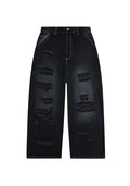 FAITHFUL STUDDED OVERSIZED JEANS WASHED BLACK